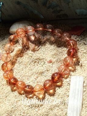 Alquimia Amber-Tone TOURMALINE Bead Stretch Bracelet